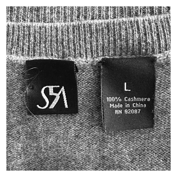 SACKS FIFTH AVENUE Women’s Gray Cashmere Top Blouse Vest Size L Sleeveless - Picture 5 of 6